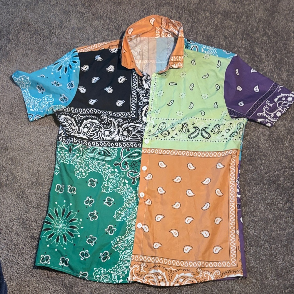 Multicolor Patchwork Bandana Shirt